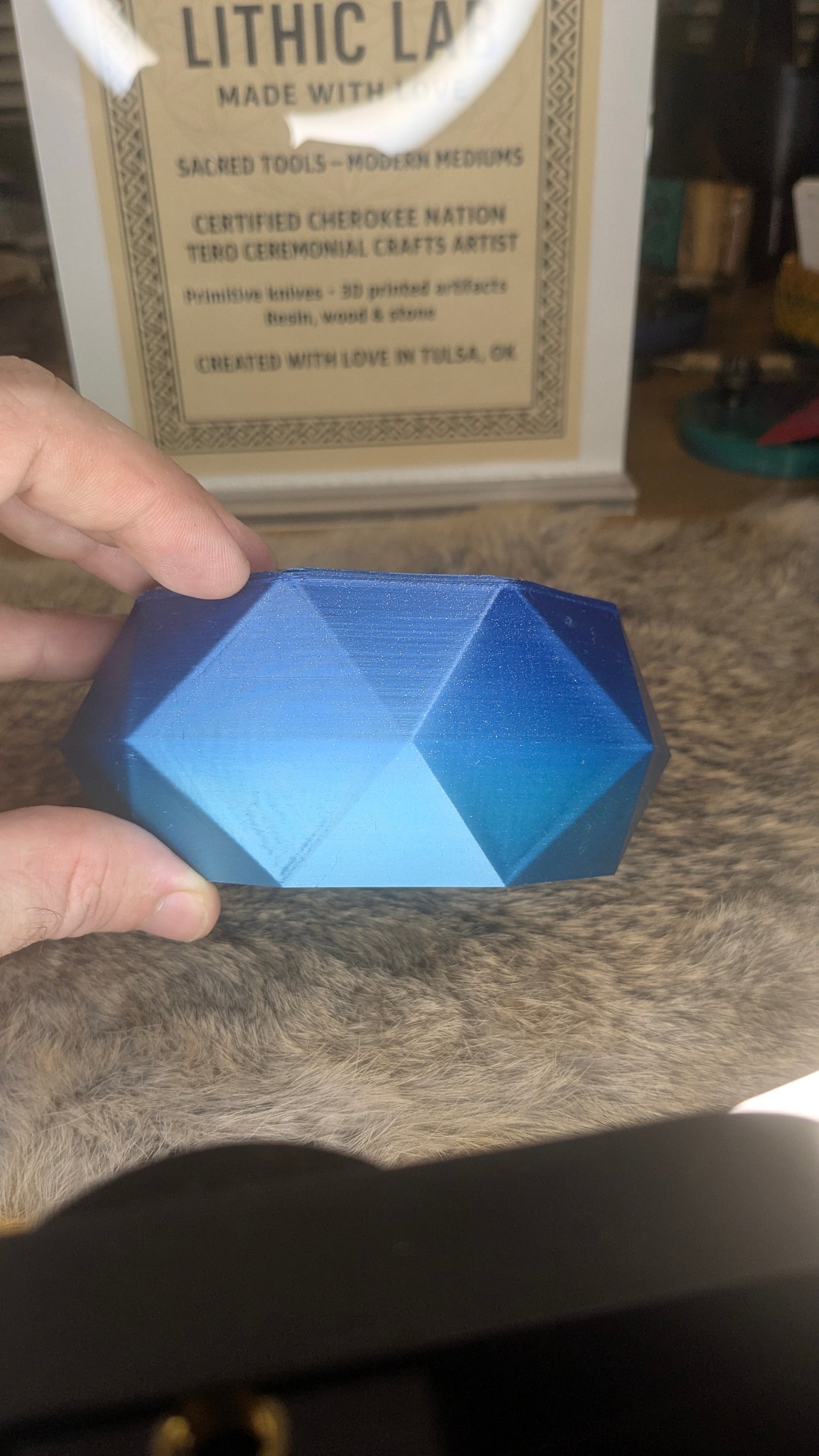 The Azure Core – Faceted Gradient Blue Planter or Bowl (5 in)