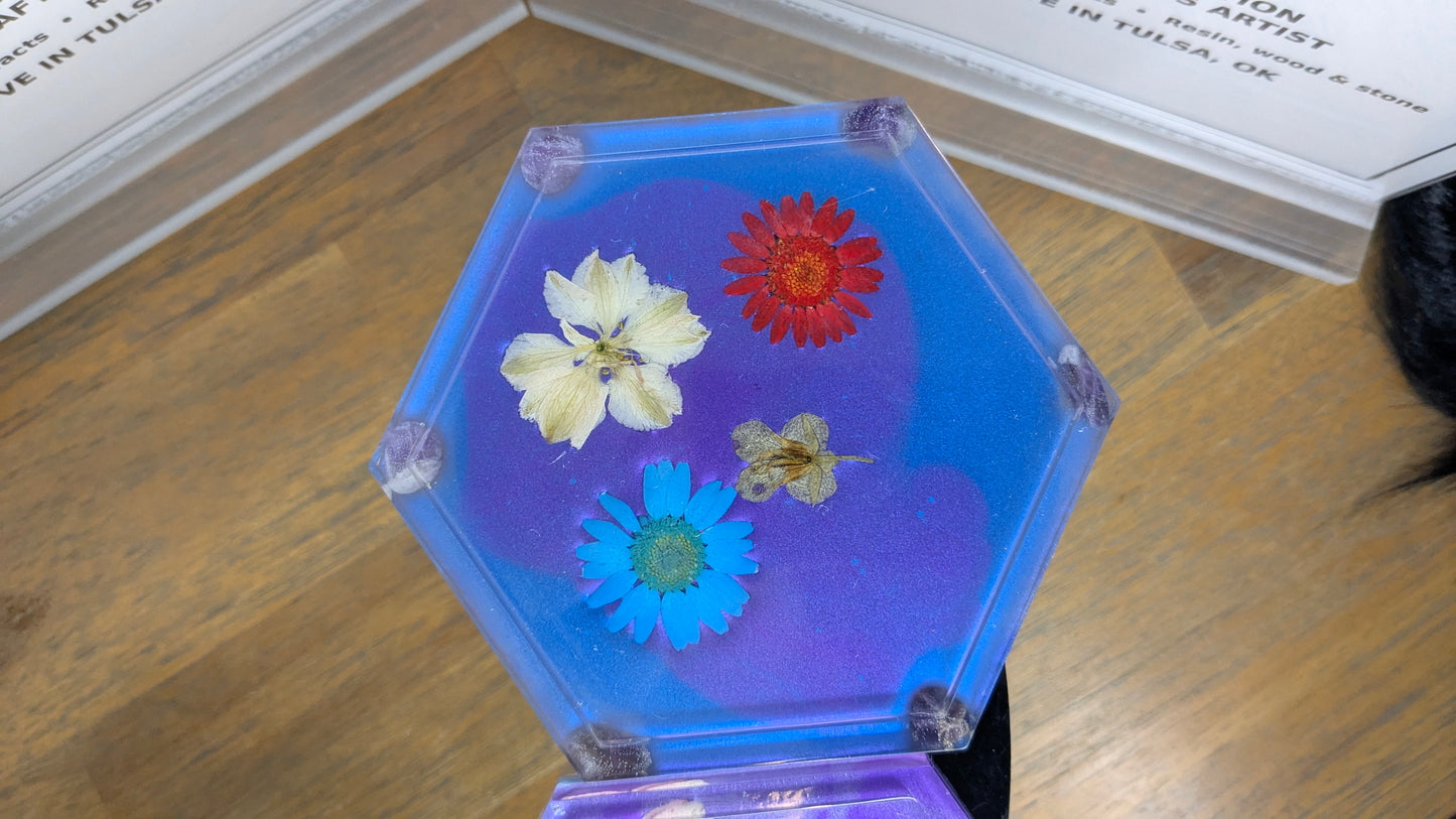HexaBloom Crystal Coaster Set