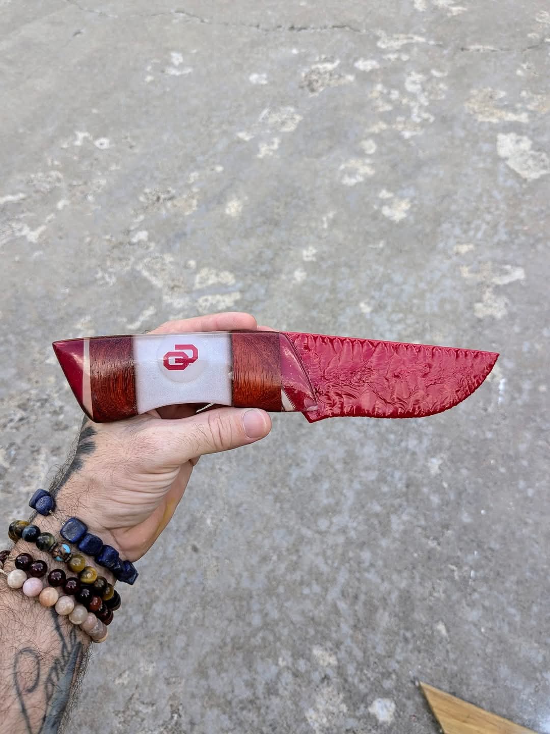 Crimson Spirit – Sculpted Stone-Like Blade with Custom OU Handle