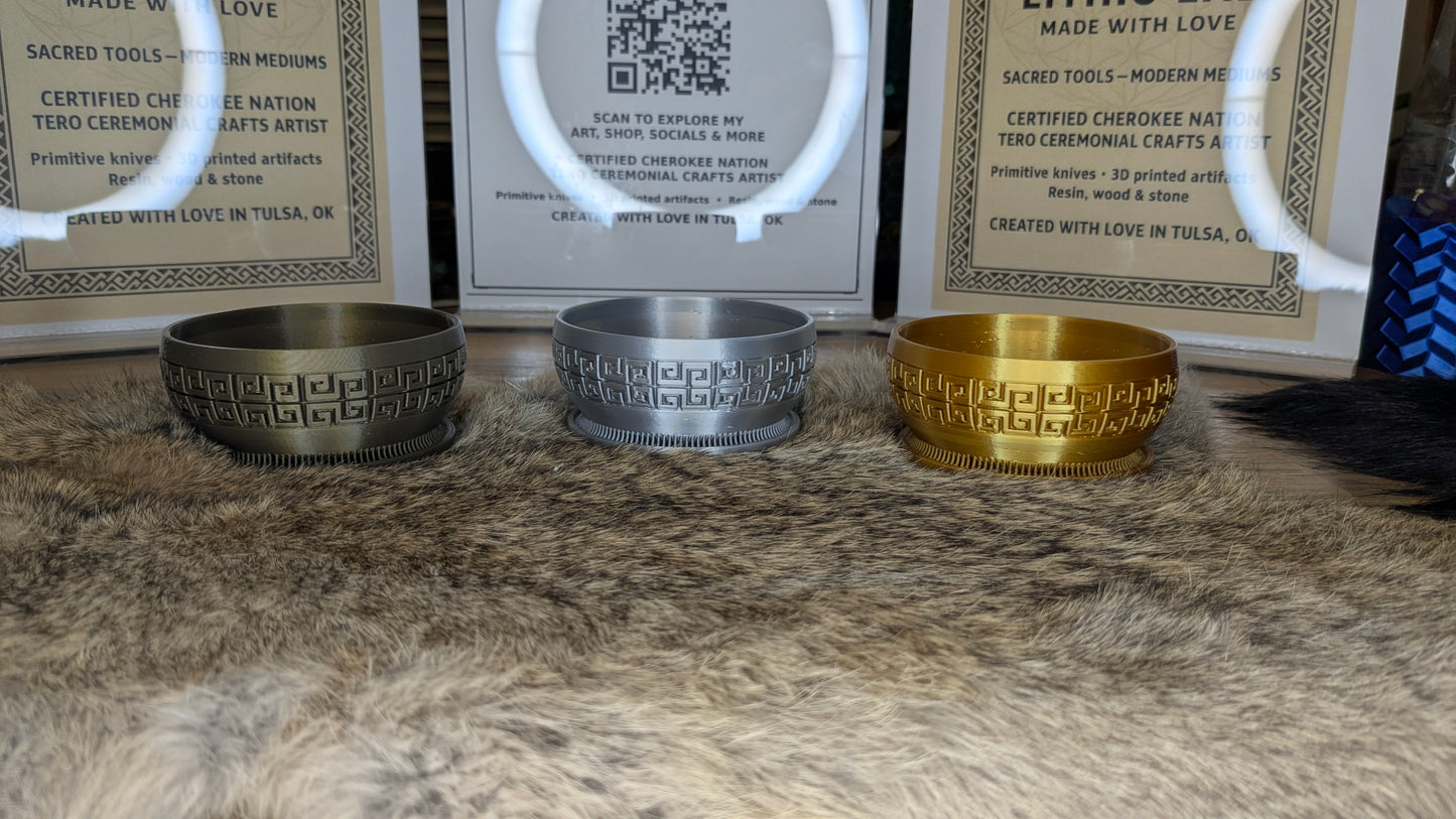 Temple Echo Mini Bowl – Metallic Offering Bowl or Planter (3.5 in)
