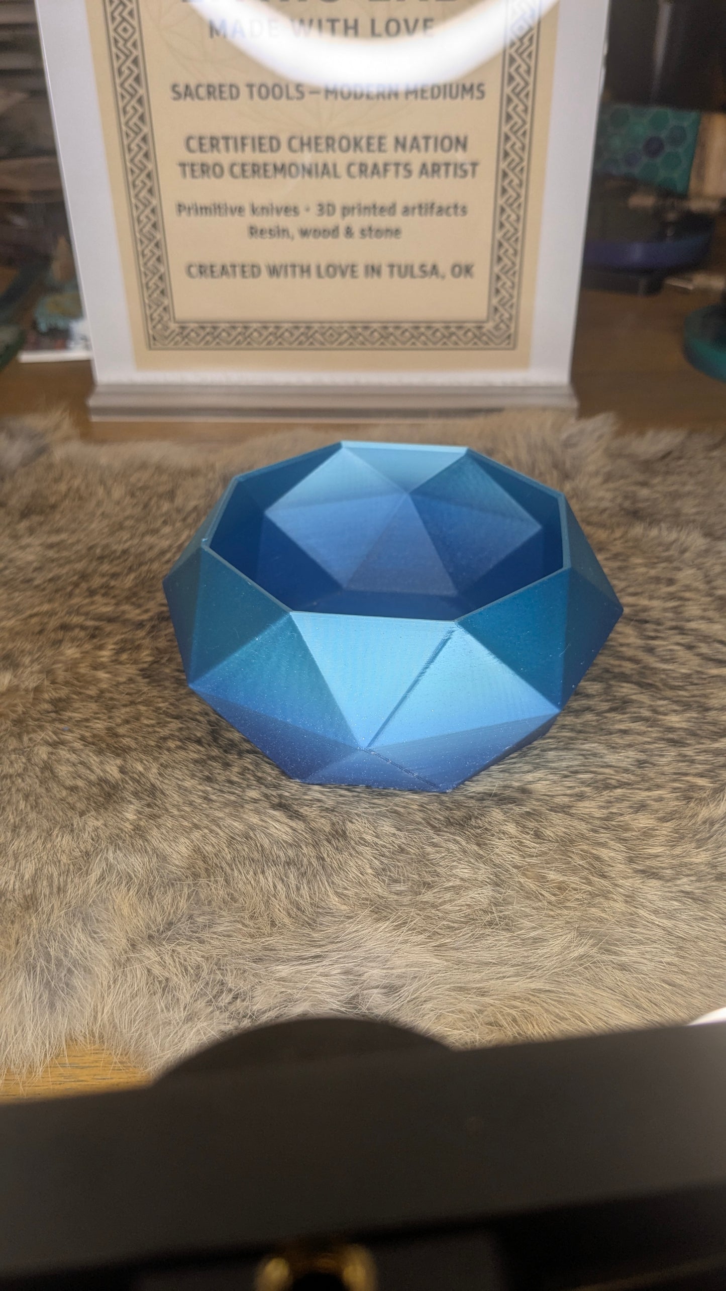 The Azure Core – Faceted Gradient Blue Planter or Bowl (5 in)