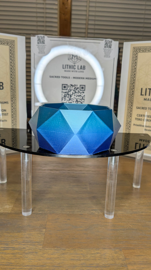 The Azure Core – Faceted Gradient Blue Planter or Bowl (5 in)