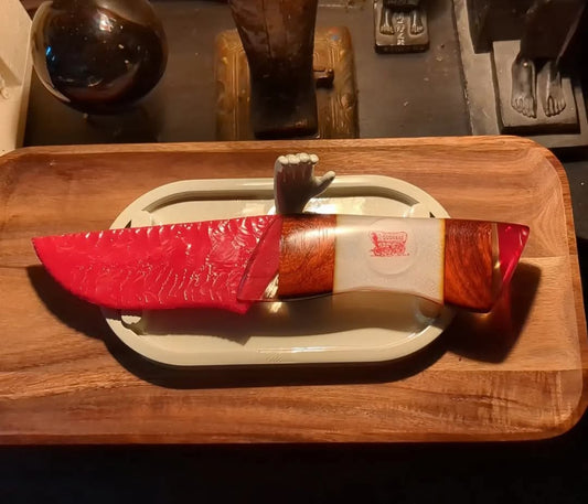 Crimson Spirit – Sculpted Stone-Like Blade with Custom OU Handle